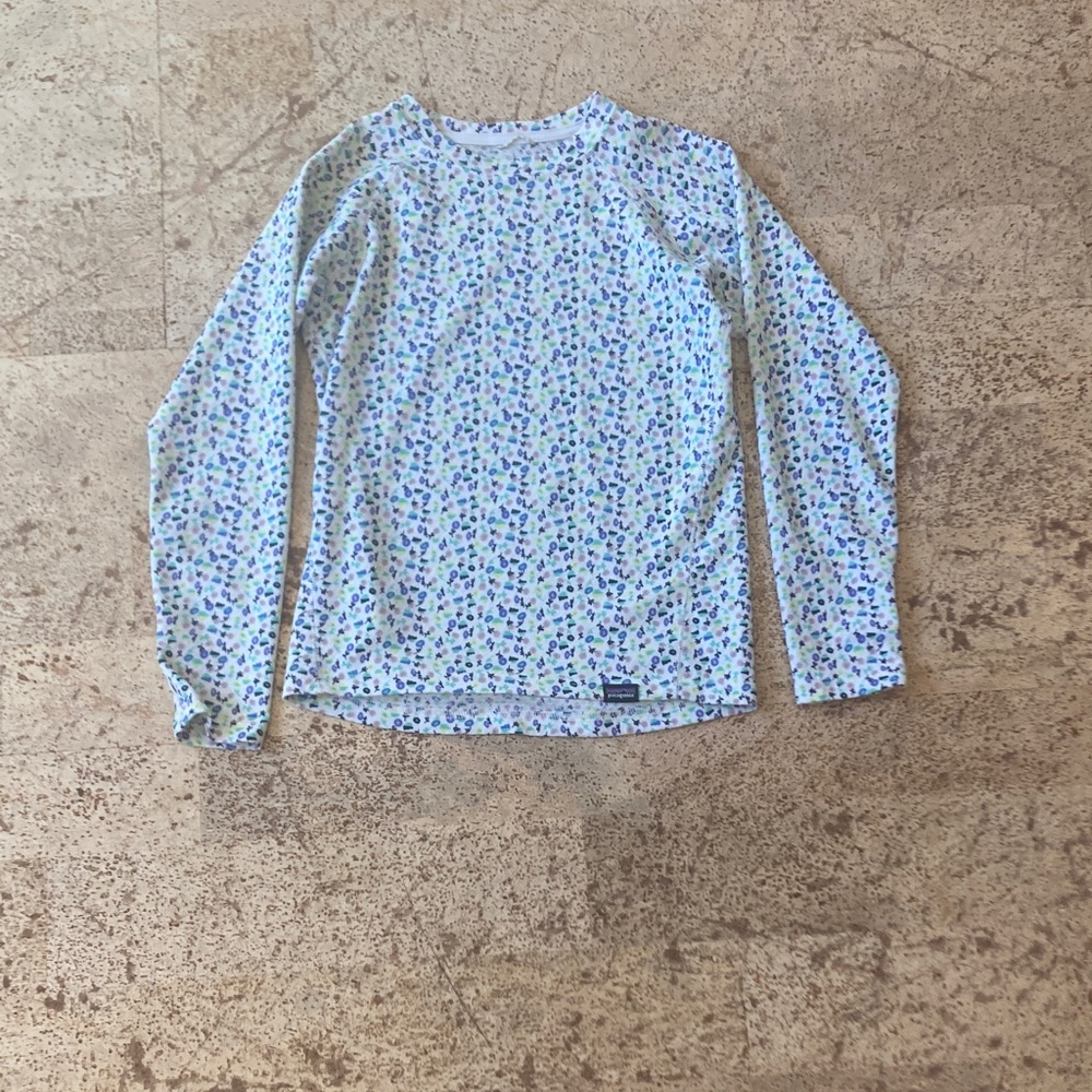 Floral girls Patagonia base layer top